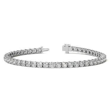 6ctw Lab Created Moissanite Tennis Bracelet - 3mm Stones - Choice of White or 14K Gold Plated Finish