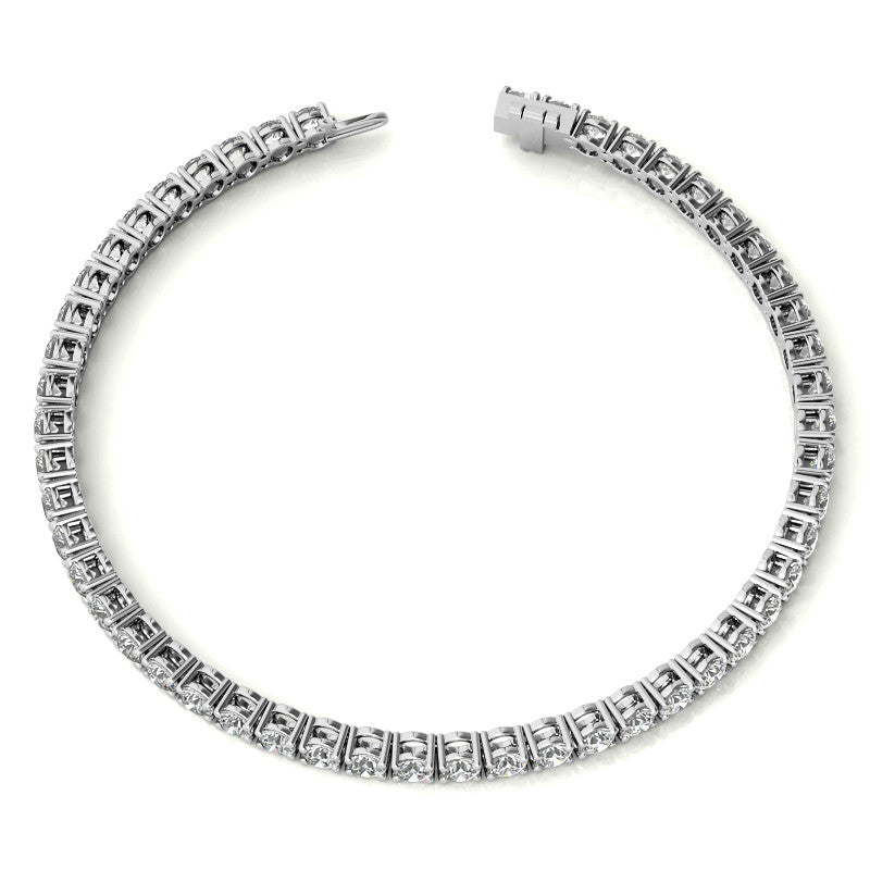6ctw Lab Created Moissanite Tennis Bracelet - 3mm Stones - Choice of White or 14K Gold Plated Finish