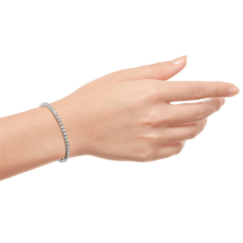 6ctw Lab Created Moissanite Tennis Bracelet - 3mm Stones - Choice of White or 14K Gold Plated Finish