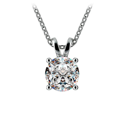 1.00 CTW AGI Certified Lab Grown Diamond Pendant - G/VS Clarity Round Cut in Choice of 14K White or Yellow Gold